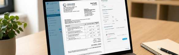 Une facture électronique affichée sur un ordinateur portable