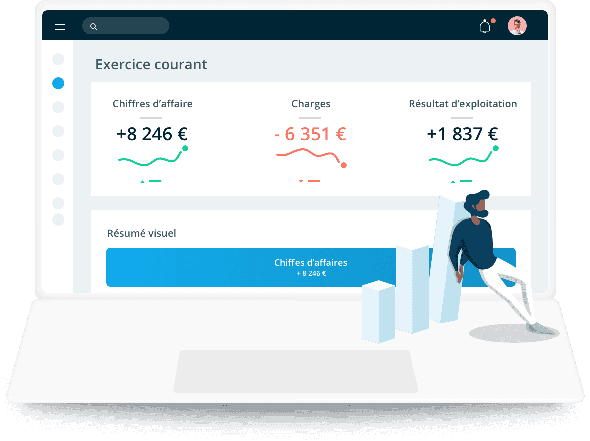 Tableau de bord comptable en temps réel, toujours disponible