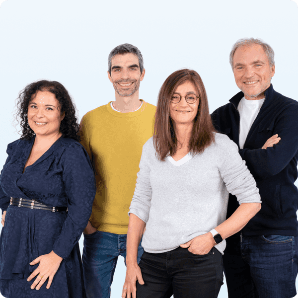 Les fondateurs de Dougs : Sarah Jaouani, Florent Galland, Véronique Maurice et Patrick Maurice